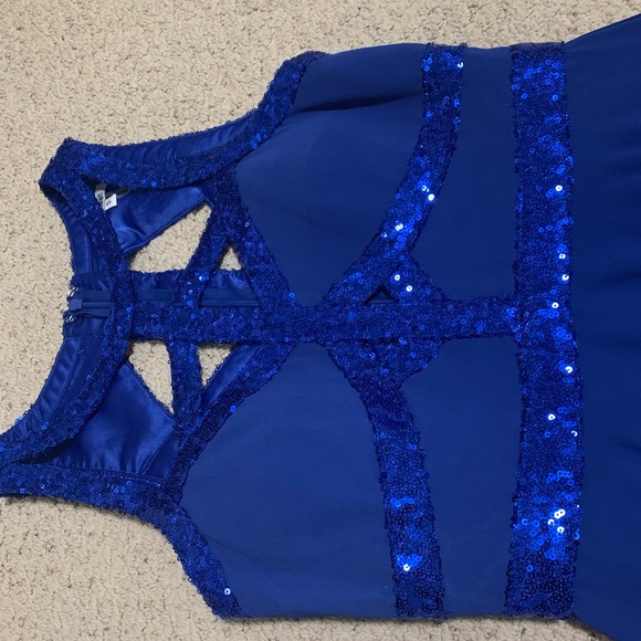 Blue chiffon and sequined prom dress! - Picture 3 of 3